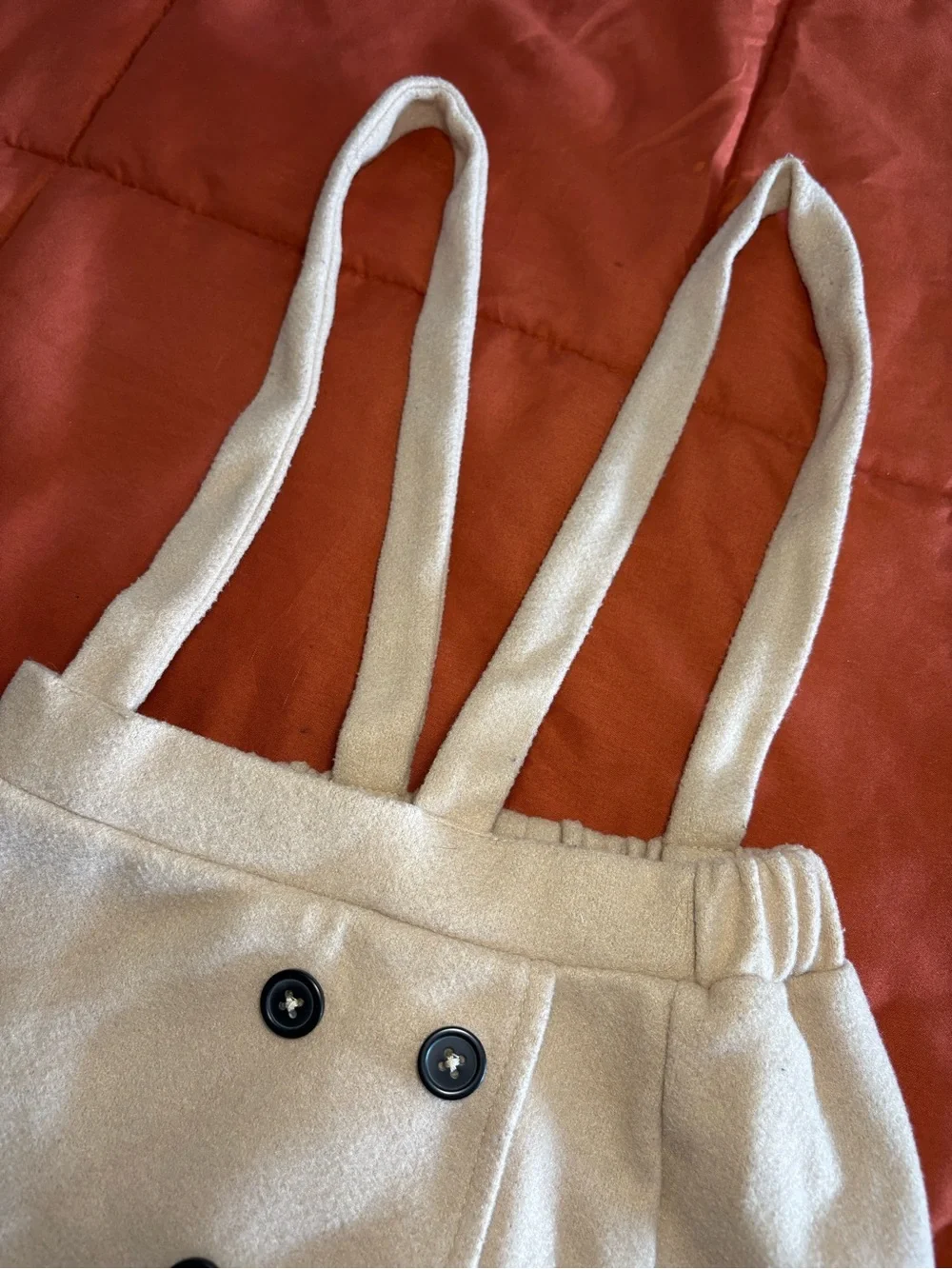 ✨Girls Warm Wool Like Button Skirt Overalls✨